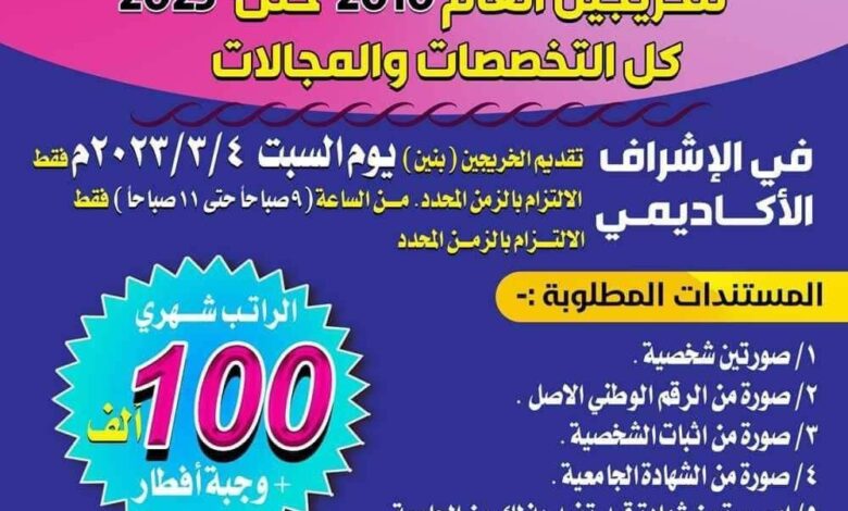 وظائف إشراف أكاديمي كل التخصصات والمجالات مطلوبة