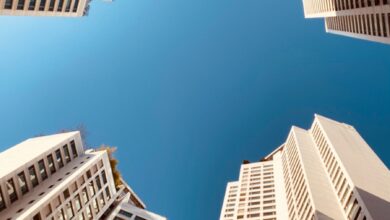 low angle photograph of white building